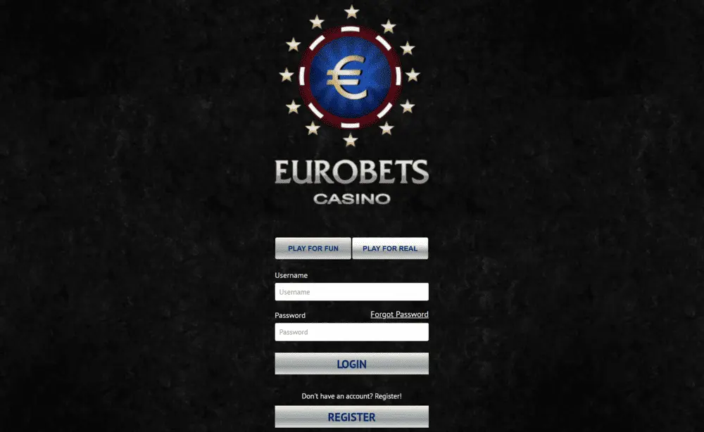 inscripción en el sitio web de Eurobets